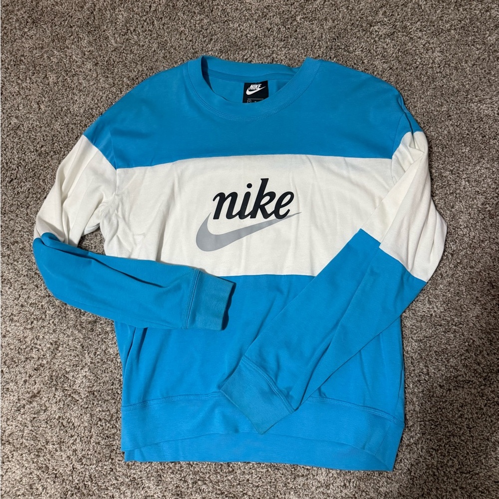 Nike Crewneck Sweater in Blue and White